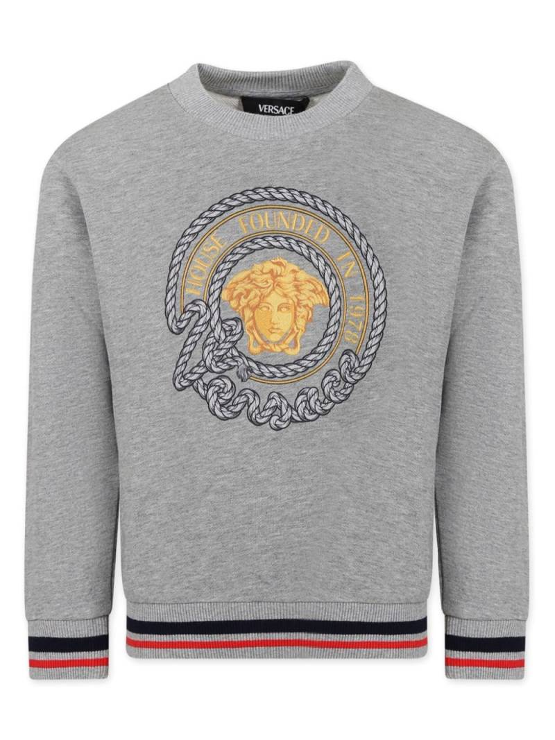 Versace Kids Medusa-Head cotton sweatshirt - Grey von Versace Kids