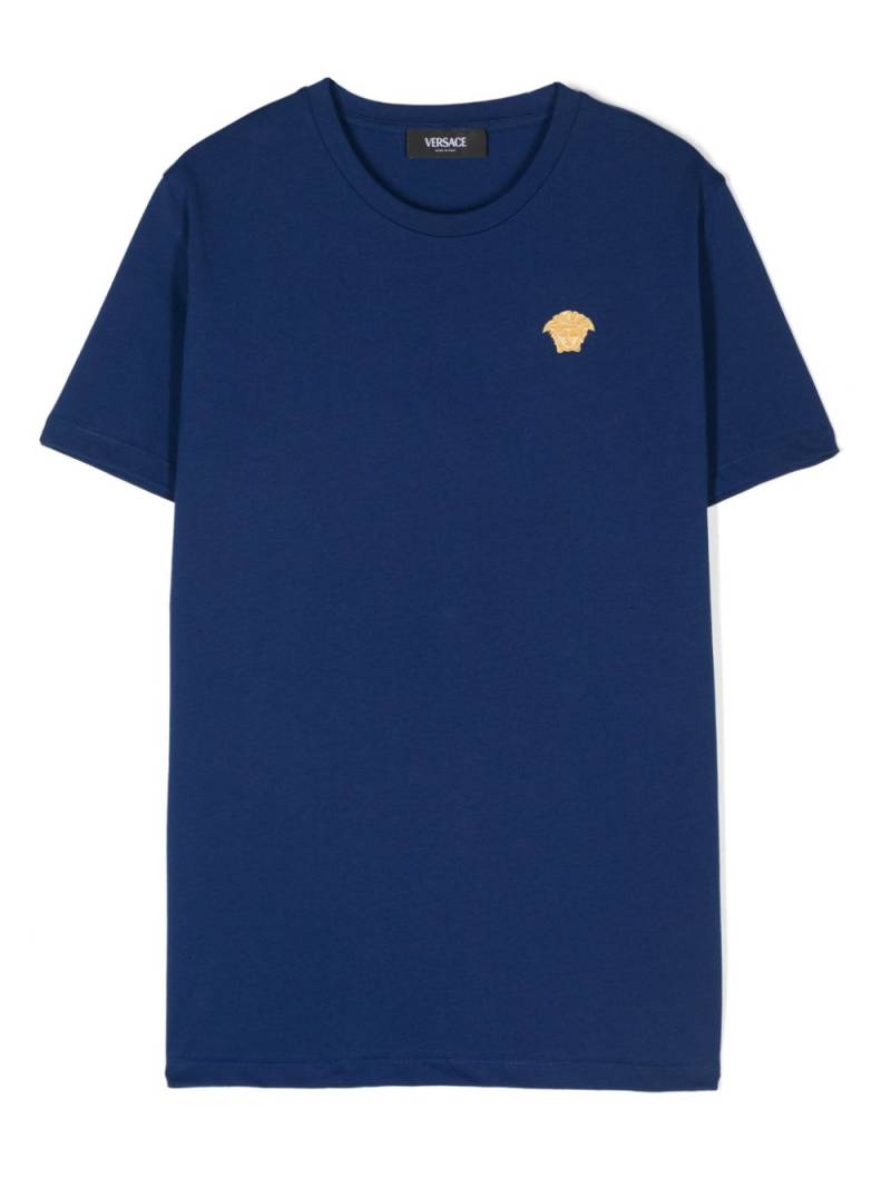 Versace Kids Medusa Head-embroidered T-shirt - Blue von Versace Kids