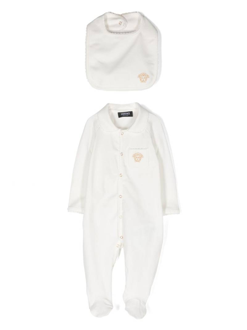 Versace Kids Medusa Head-embroidered babygrow set - White von Versace Kids