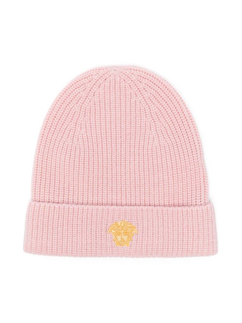 Versace Kids Medusa Head-embroidered beanie - Pink von Versace Kids