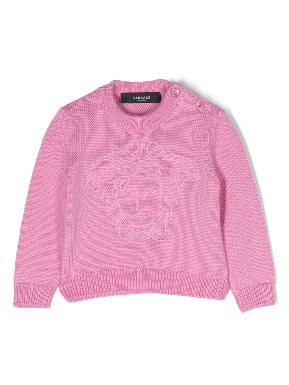 Versace Kids Medusa Head embroidered jumper - Pink von Versace Kids