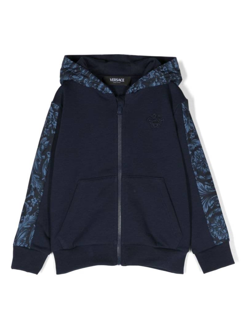 Versace Kids Medusa Head-embroidered zip-up hoodie - Blue von Versace Kids