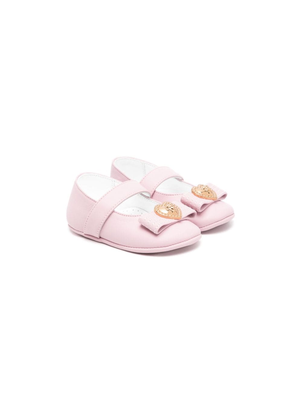 Versace Kids Medusa Head leather ballerina shoes - Pink von Versace Kids