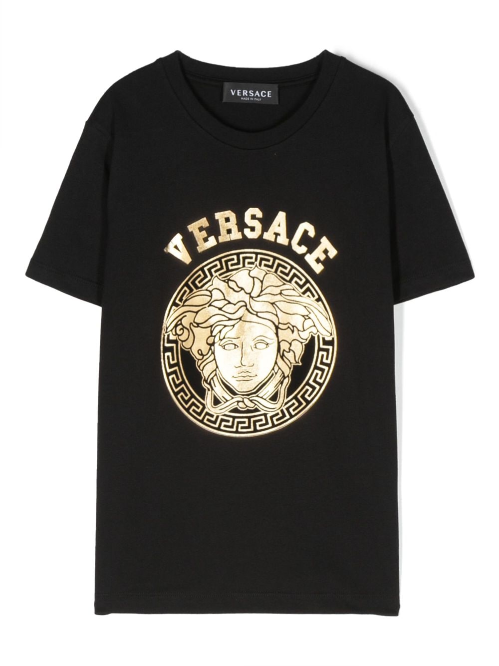 Versace Kids Medusa Head metallic-print T-shirt - Black von Versace Kids