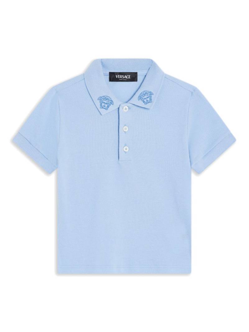 Versace Kids Medusa Head-motif cotton polo shirt - Blue von Versace Kids