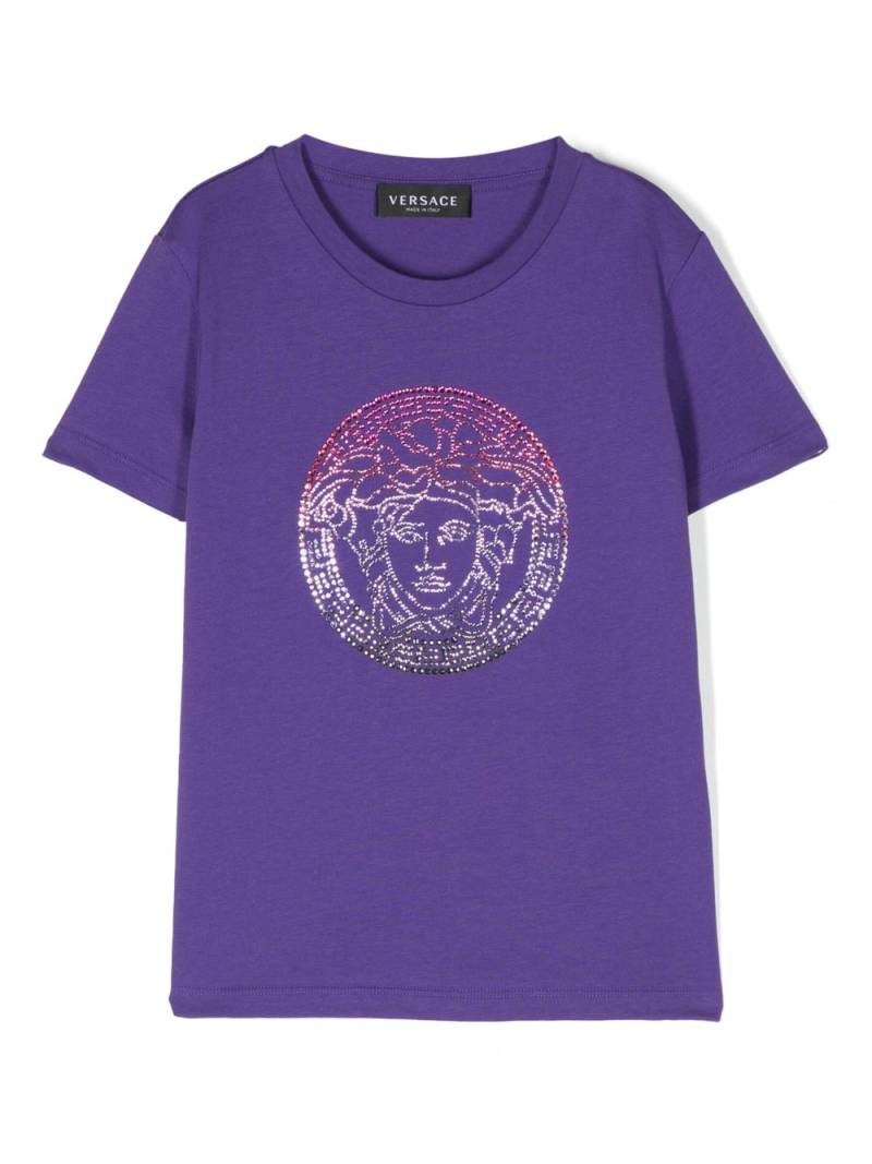 Versace Kids Medusa crystal-embellished T-shirt - Purple von Versace Kids