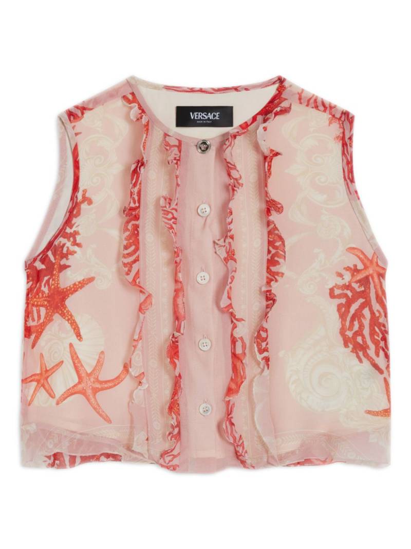 Versace Kids Medusa Head-motif silk shirt - Pink von Versace Kids