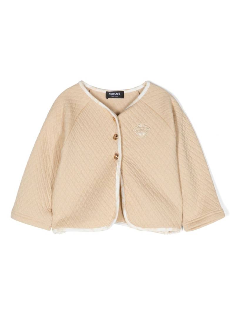 Versace Kids Medusa Head quilted cardigan - Neutrals von Versace Kids