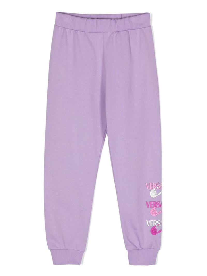 Versace Kids Medusa Safety Pin-print track pants - Purple von Versace Kids