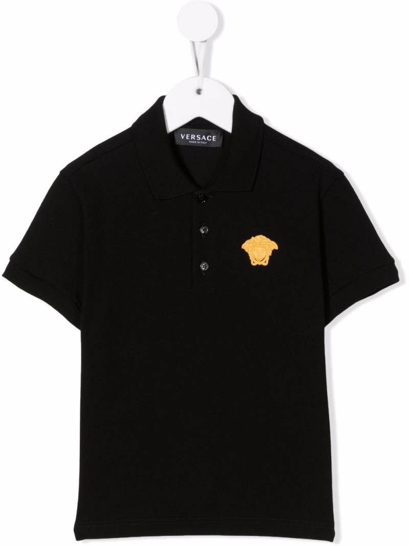 Versace Kids Medusa embroidered polo shirt - Black von Versace Kids