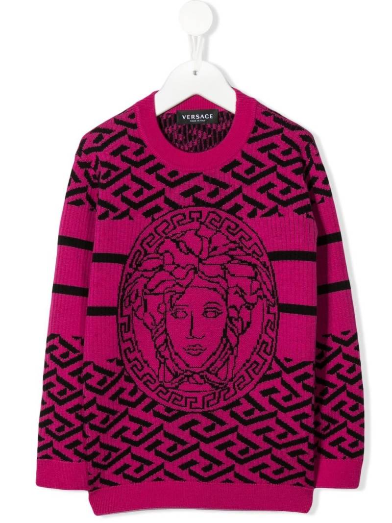 Versace Kids Medusa intarsia knit sweater - Purple von Versace Kids