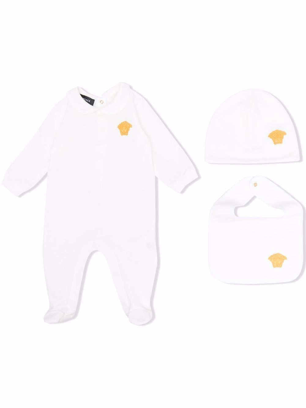 Versace Kids Medusa-patch babygrow set - White von Versace Kids