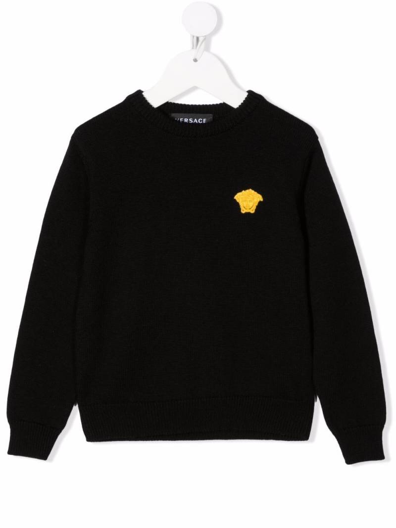 Versace Kids Medusa-patch jumper - Black von Versace Kids