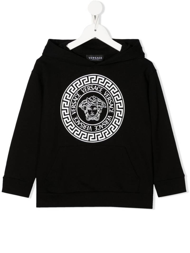 Versace Kids Medusa print cotton hoodie - Black von Versace Kids