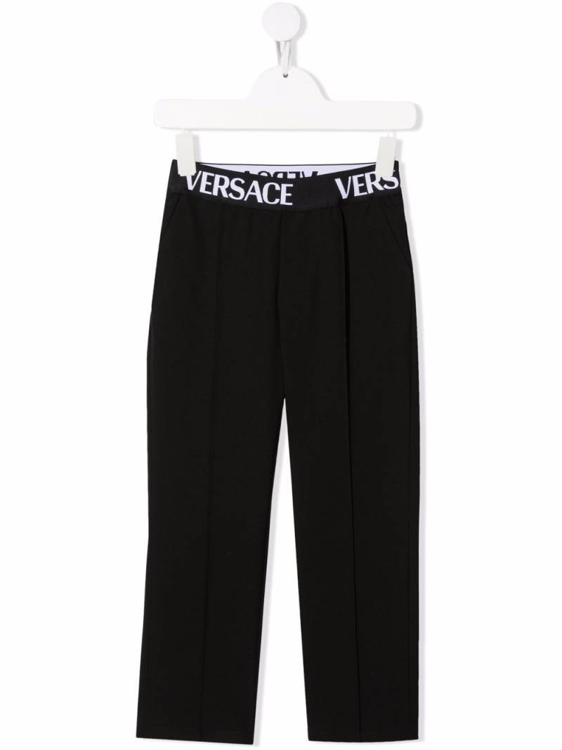 Versace Kids Medusa waist-logo trousers - Black von Versace Kids