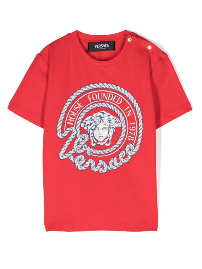 Versace Kids Nautical Medusa logo-print T-shirt - Red von Versace Kids