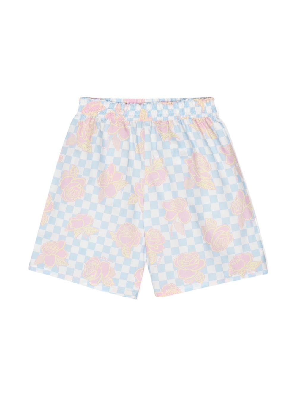 Versace Kids Rose Contrasto Kids-print cotton shorts - Blue von Versace Kids