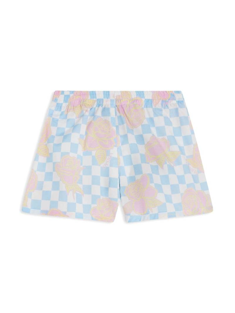 Versace Kids Rose Contrasto cotton shorts - Blue von Versace Kids