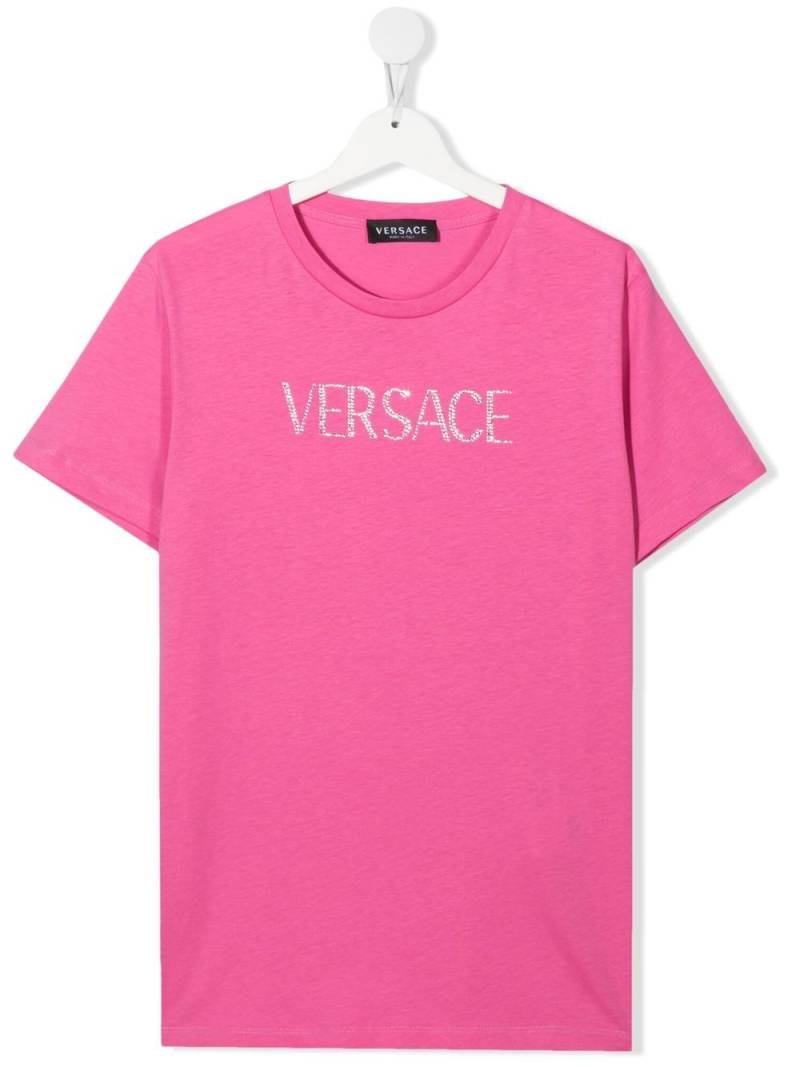 Versace Kids TEEN gem-logo short-sleeved T-shirt - Pink von Versace Kids