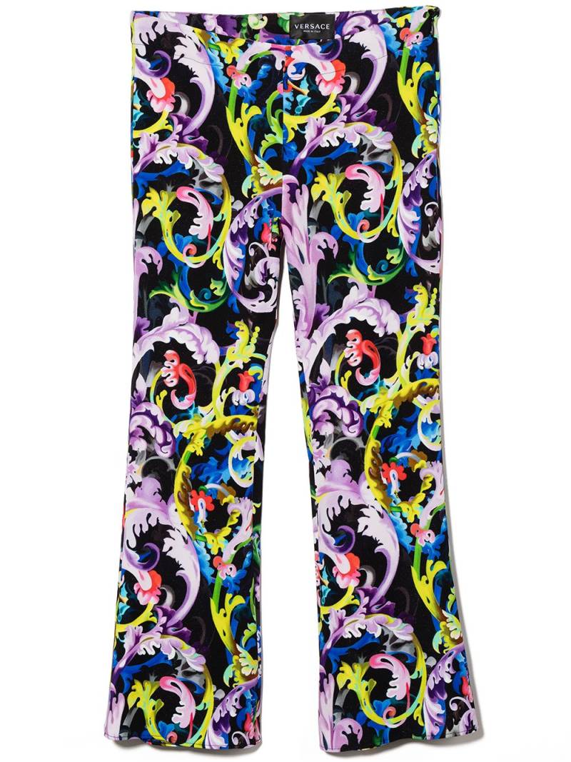 Versace Kids baroque-print flared leggings - Black von Versace Kids