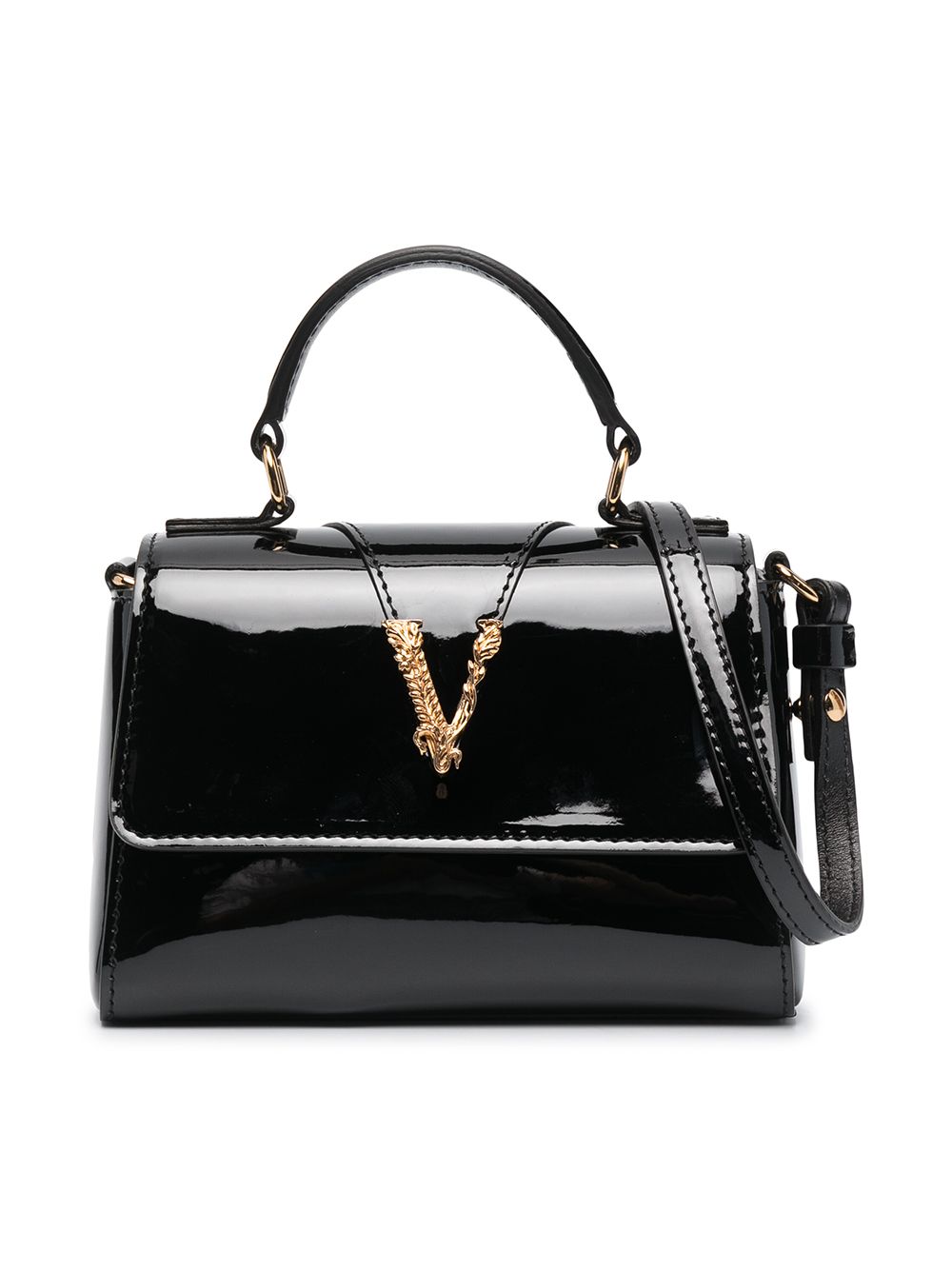 Versace Kids Virtus plaque handbag - Black von Versace Kids