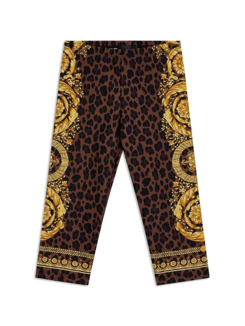 Versace Kids Wild Barocco leggings - Brown von Versace Kids