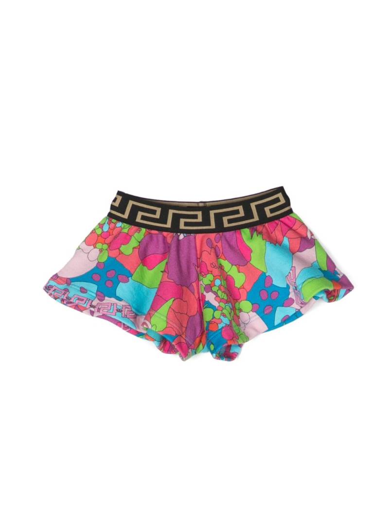 Versace Kids abstract-pattern elasticated shorts - Blue von Versace Kids