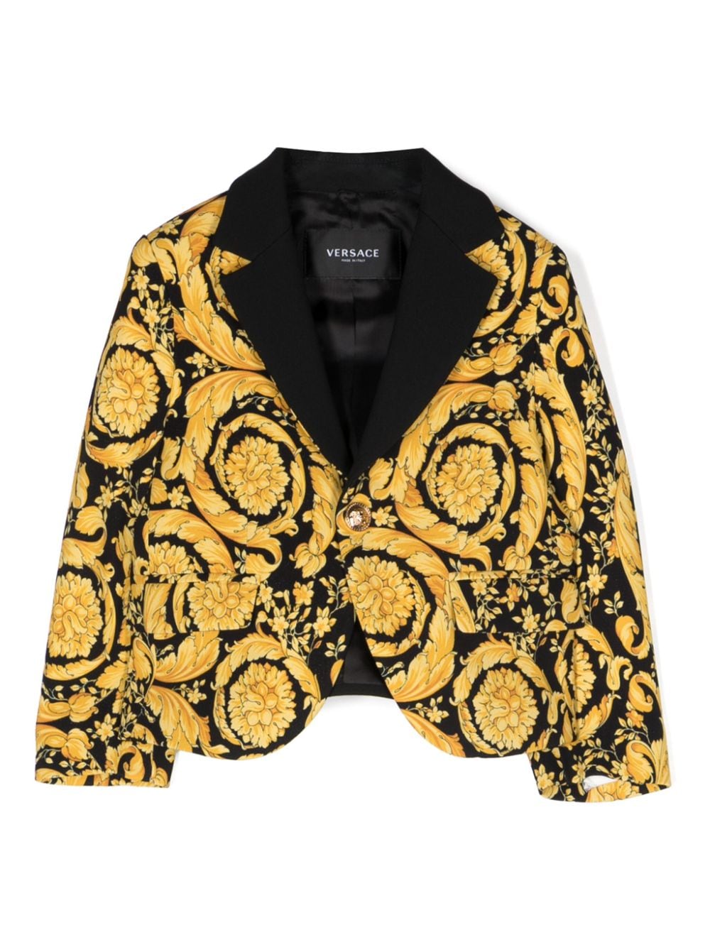 Versace Kids baroque-print single-breasted blazer - Yellow von Versace Kids