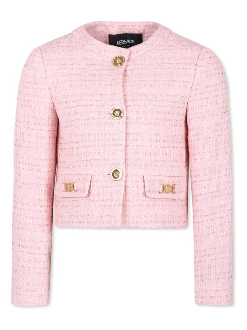 Versace Kids button-up tweed blazer - Pink von Versace Kids