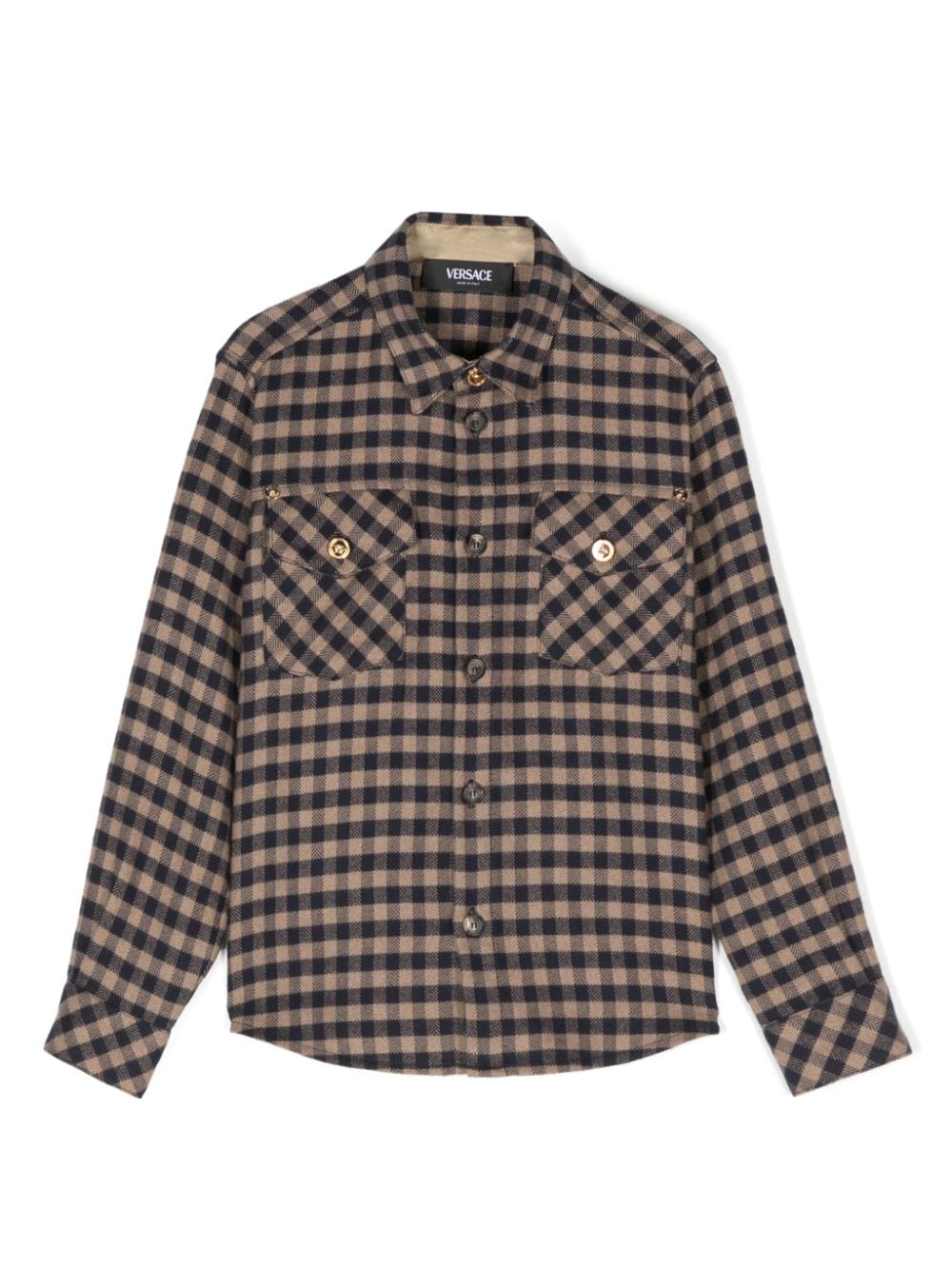 Versace Kids checked flannel shirt - Blue von Versace Kids