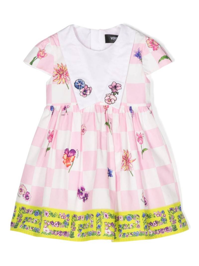 Versace Kids checked flared dress - Pink von Versace Kids