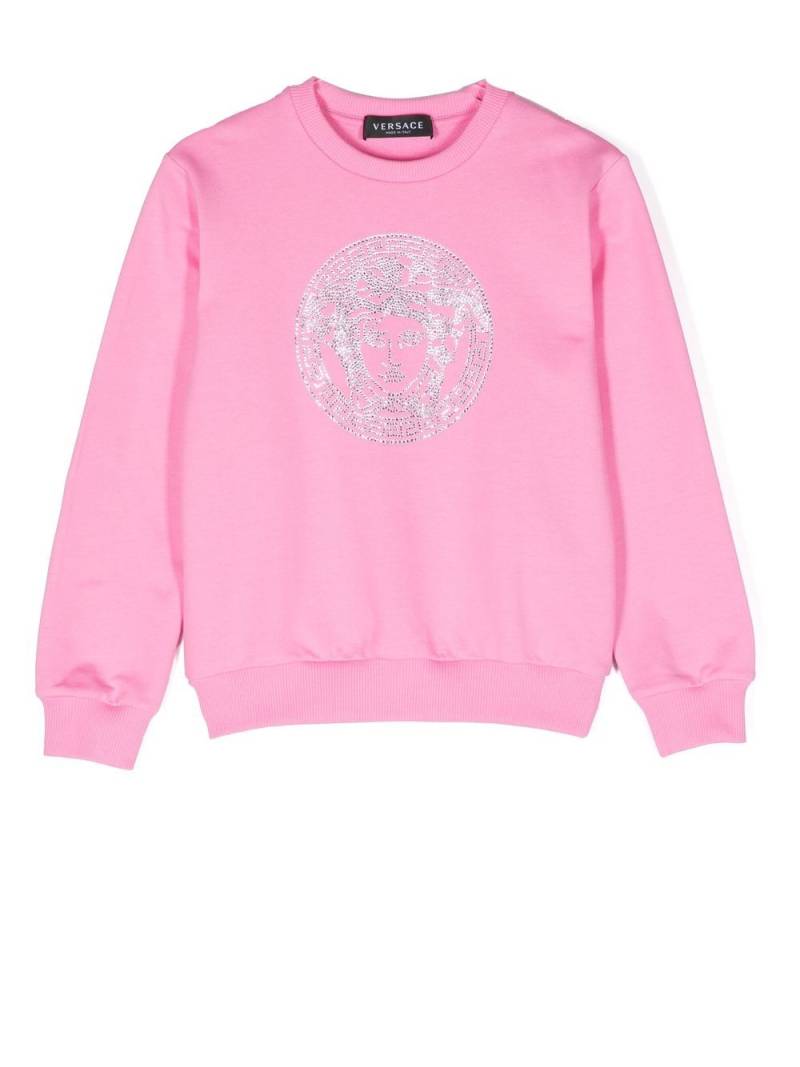 Versace Kids crystal-embellished Medusa sweasthirt - Pink von Versace Kids