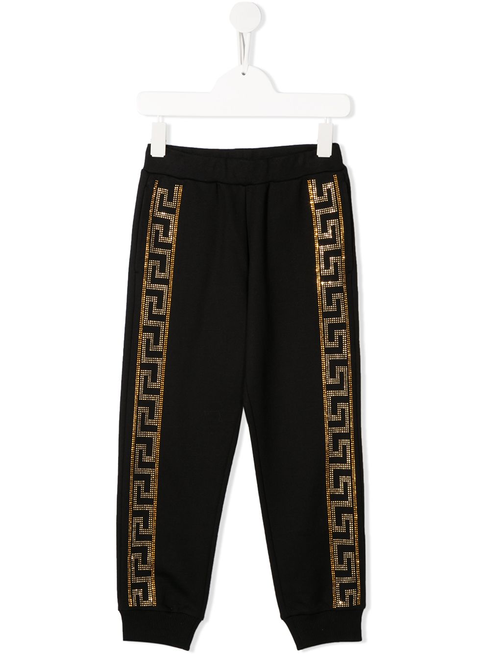 Versace Kids crystal-embellished joggers - Black von Versace Kids