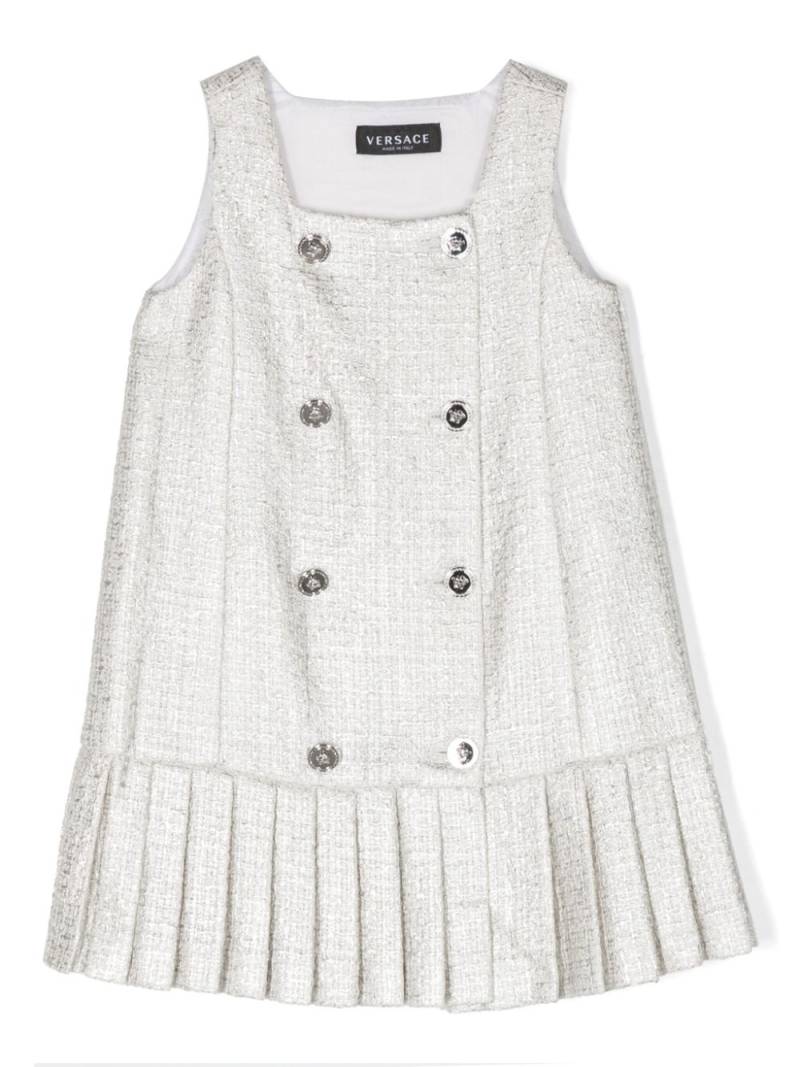 Versace Kids double-breasted metallic tweed minidress - White von Versace Kids