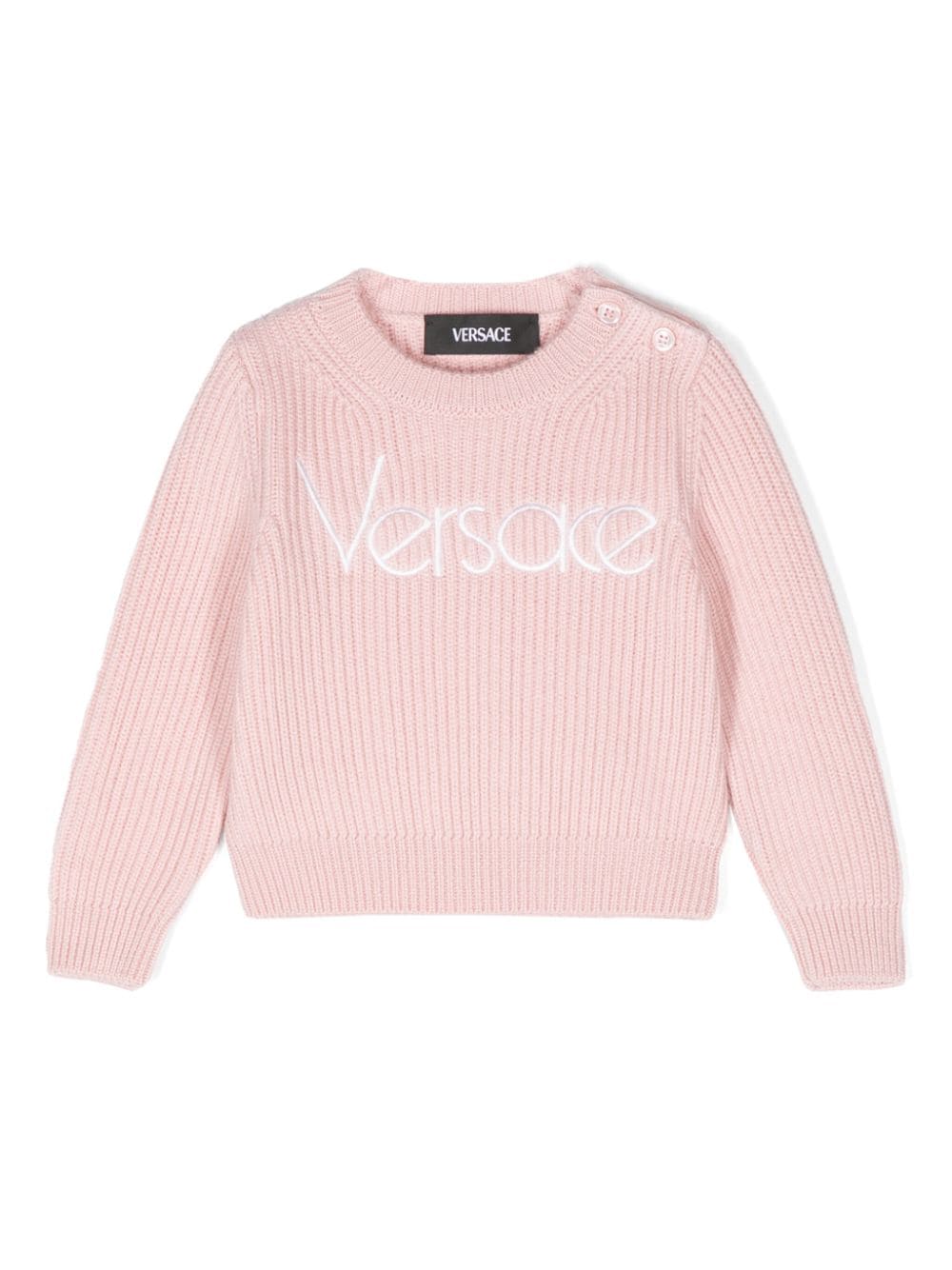 Versace Kids embroidered-logo knitted jumper - Pink von Versace Kids