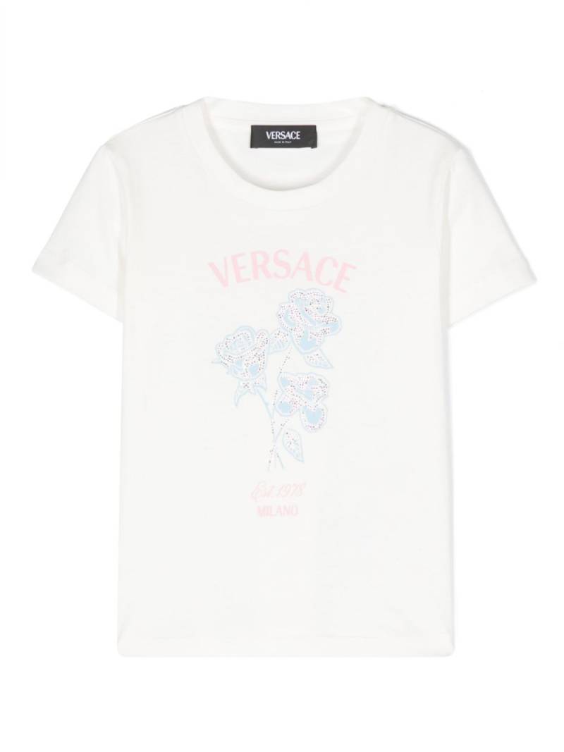 Versace Kids floral-print cotton T-shirt - White von Versace Kids