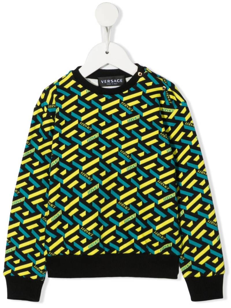 Versace Kids geometric pattern print sweatshirt - Yellow von Versace Kids