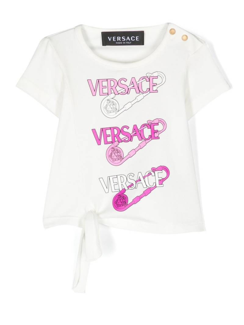 Versace Kids graphic logo print cotton T-shirt - White von Versace Kids