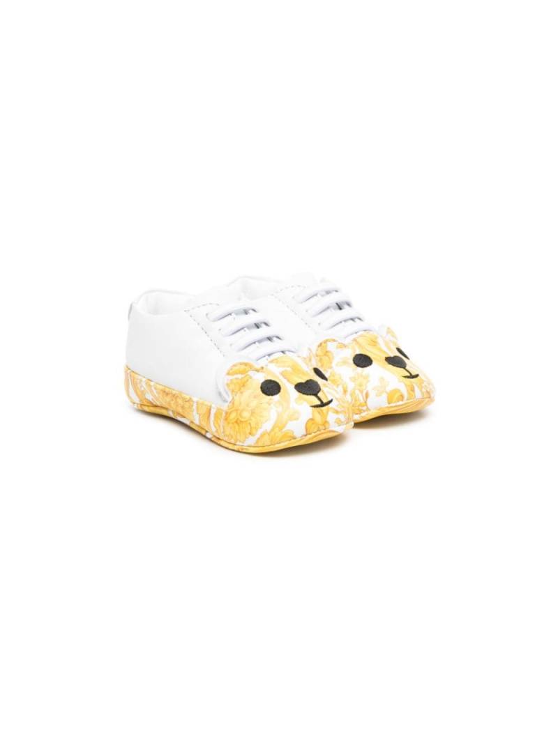 Versace Kids graphic-print leather trainers - White von Versace Kids