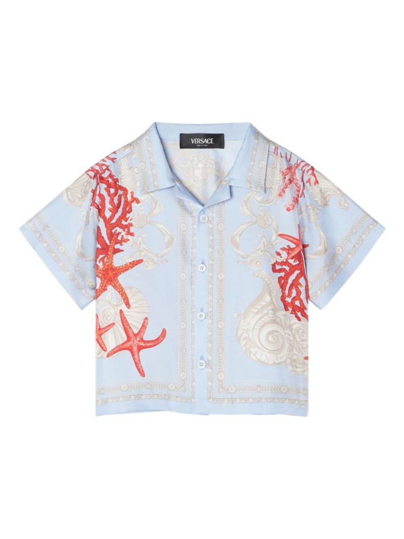 Versace Kids Barocco Sea silk shirt - Blue von Versace Kids