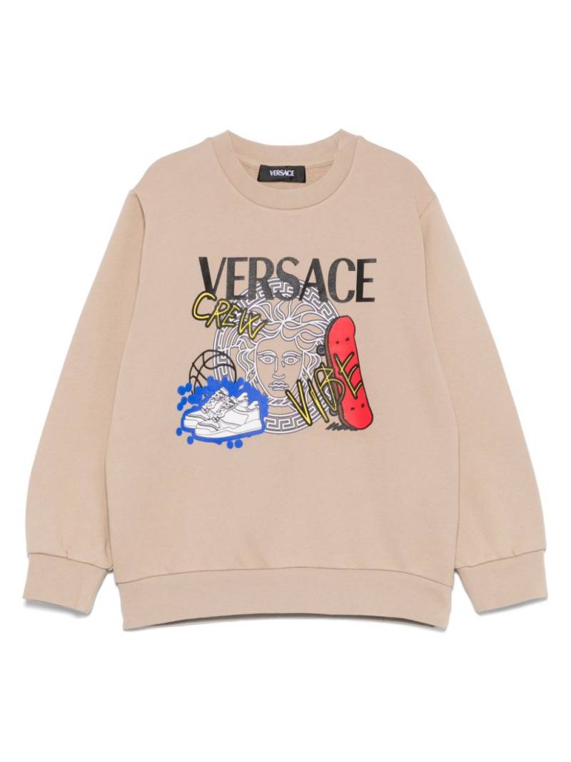 Versace Kids graphic-print sweatshirt - Neutrals von Versace Kids