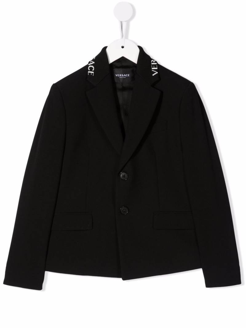 Versace Kids intarsia collar logo blazer - Black von Versace Kids