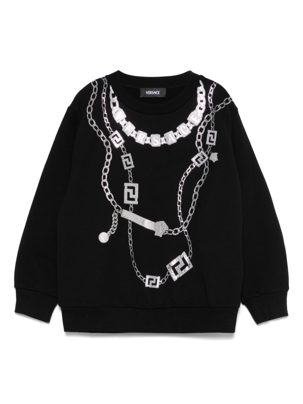 Versace Kids loghi necklace-print sweatshirt - Black von Versace Kids