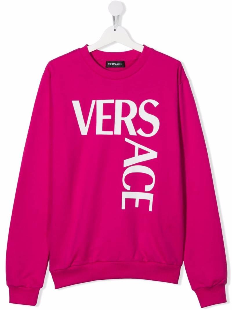 Versace Kids logo crew-neck sweatshirt - Pink von Versace Kids