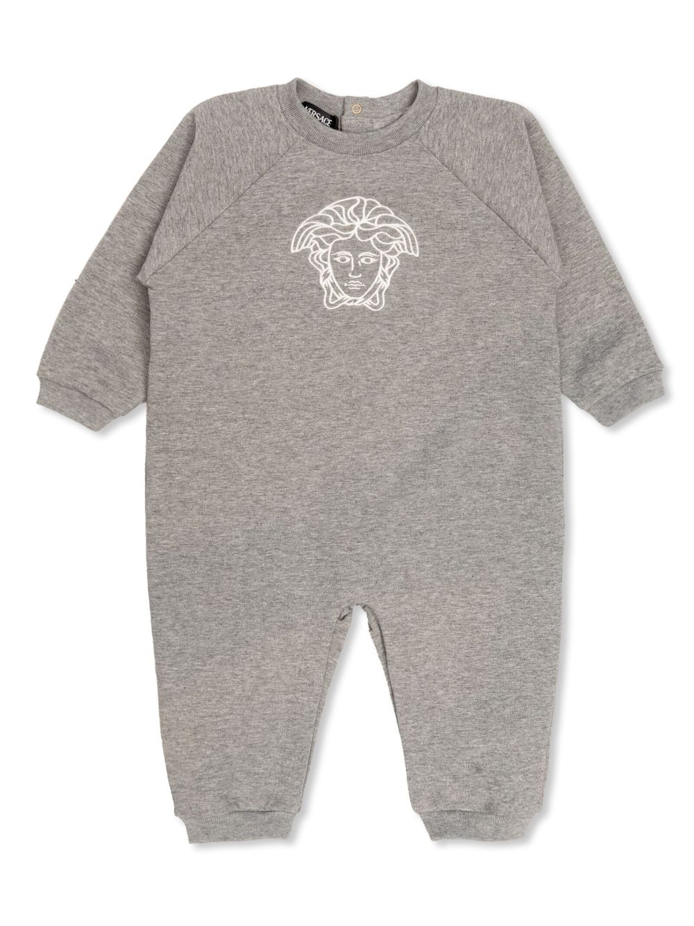 Versace Kids logo-embroidered cotton-blend romper - Grey von Versace Kids