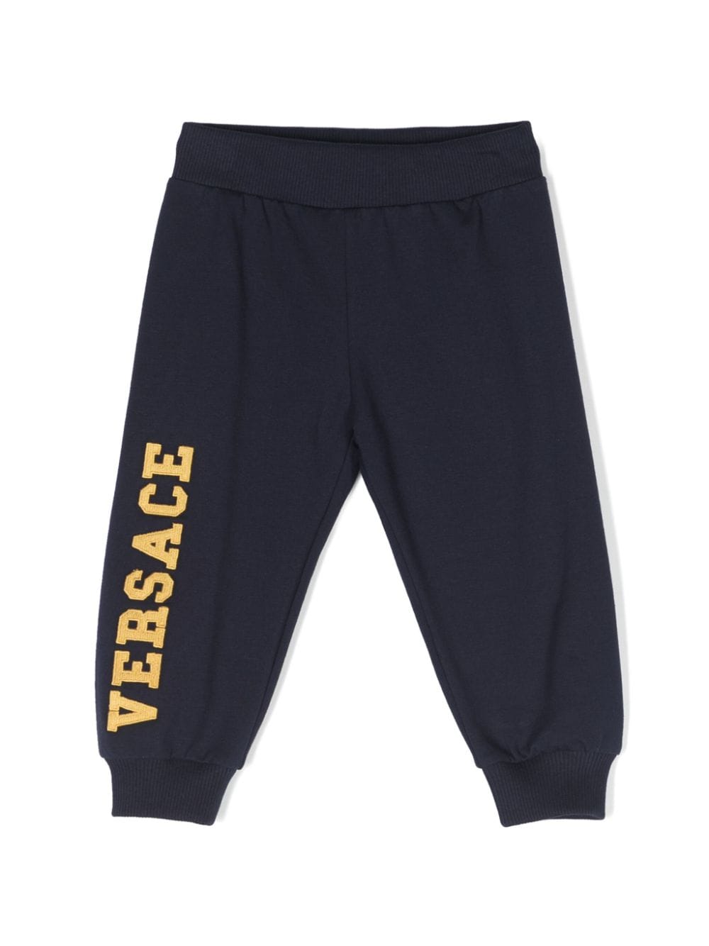 Versace Kids logo-embroidered cotton track tousers - Blue von Versace Kids