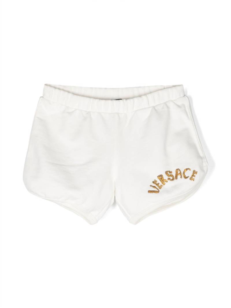 Versace Kids logo-embroidered mini shorts - White von Versace Kids