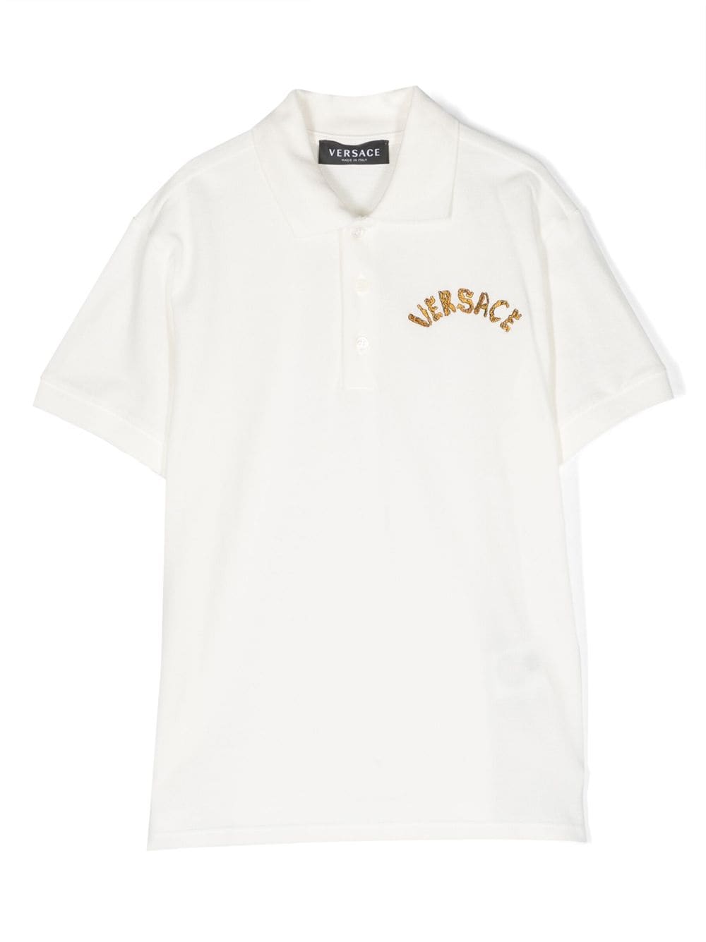 Versace Kids logo-embroidered polo shirt - White von Versace Kids