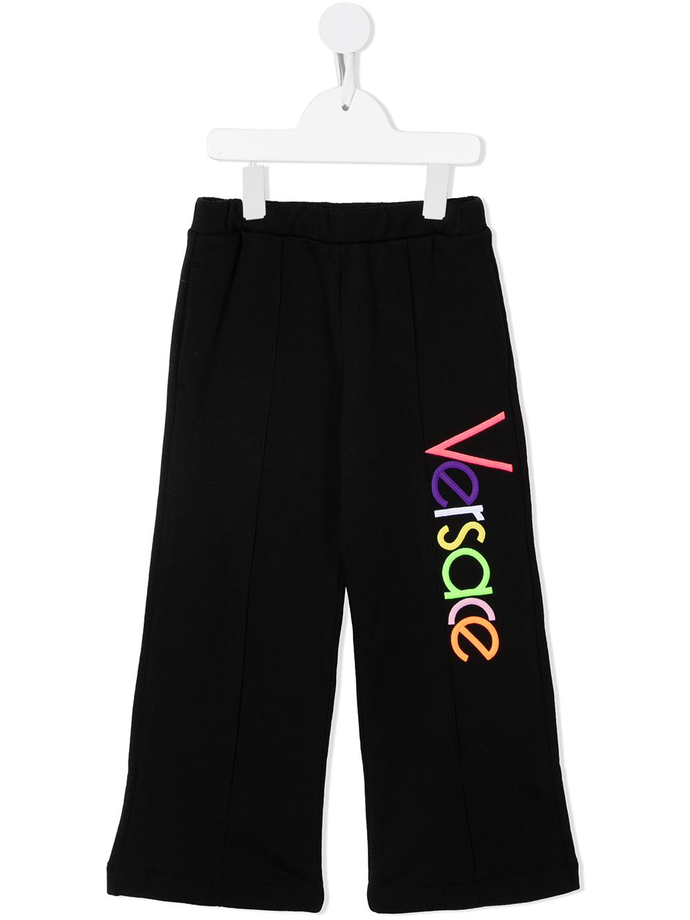 Versace Kids logo-embroidered wide-leg sweatpants - Black von Versace Kids
