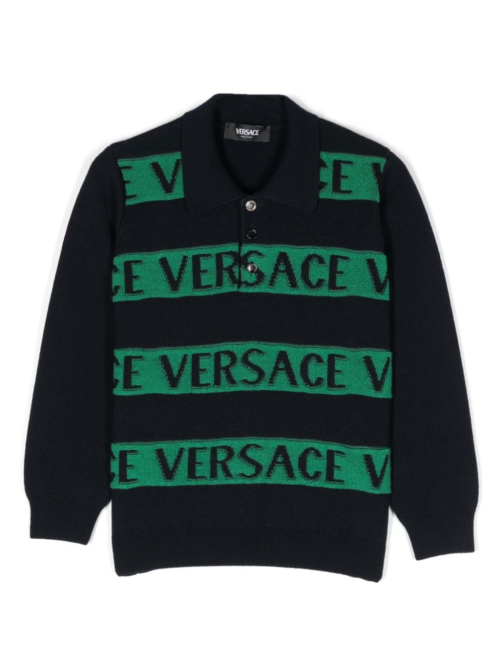 Versace Kids logo-jacquard sweater - Blue von Versace Kids